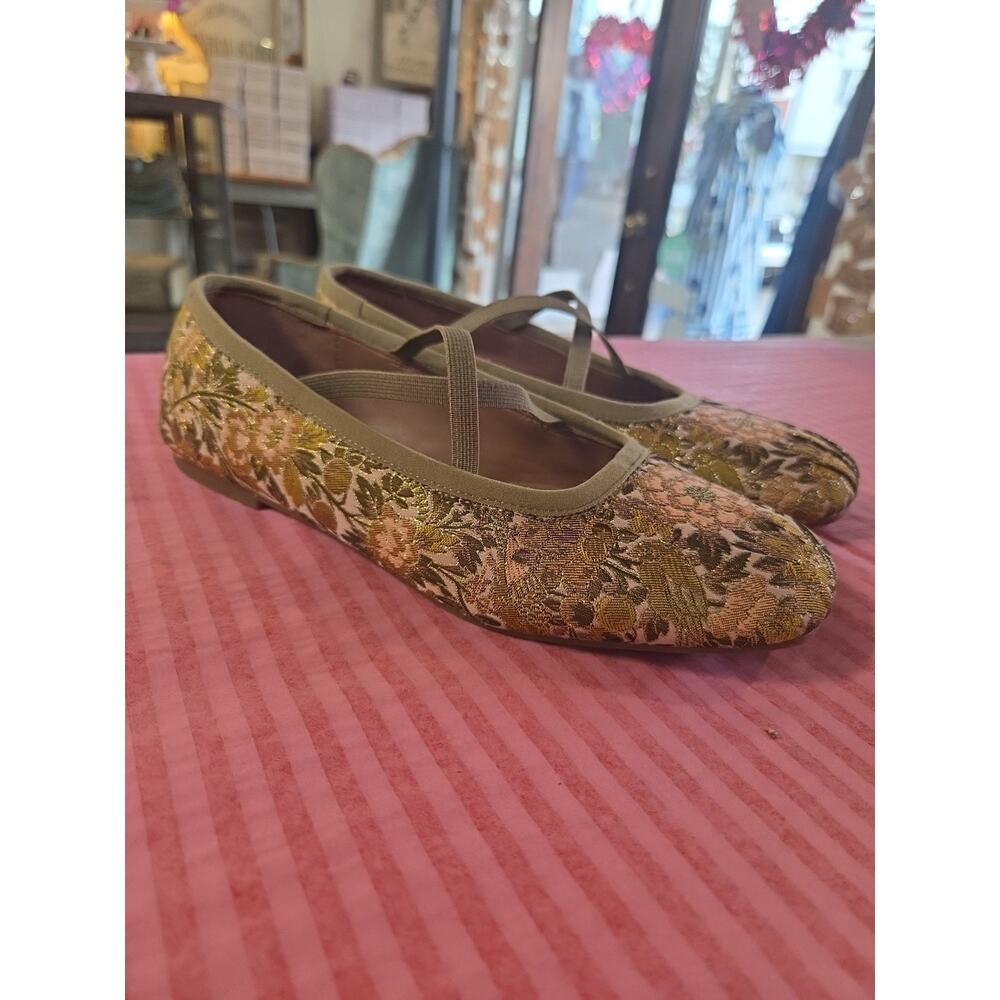 Copper Key Jacquard Flats Ballet Size 7 Tapestry Designed Angelena Lima - Picture 4 of 14